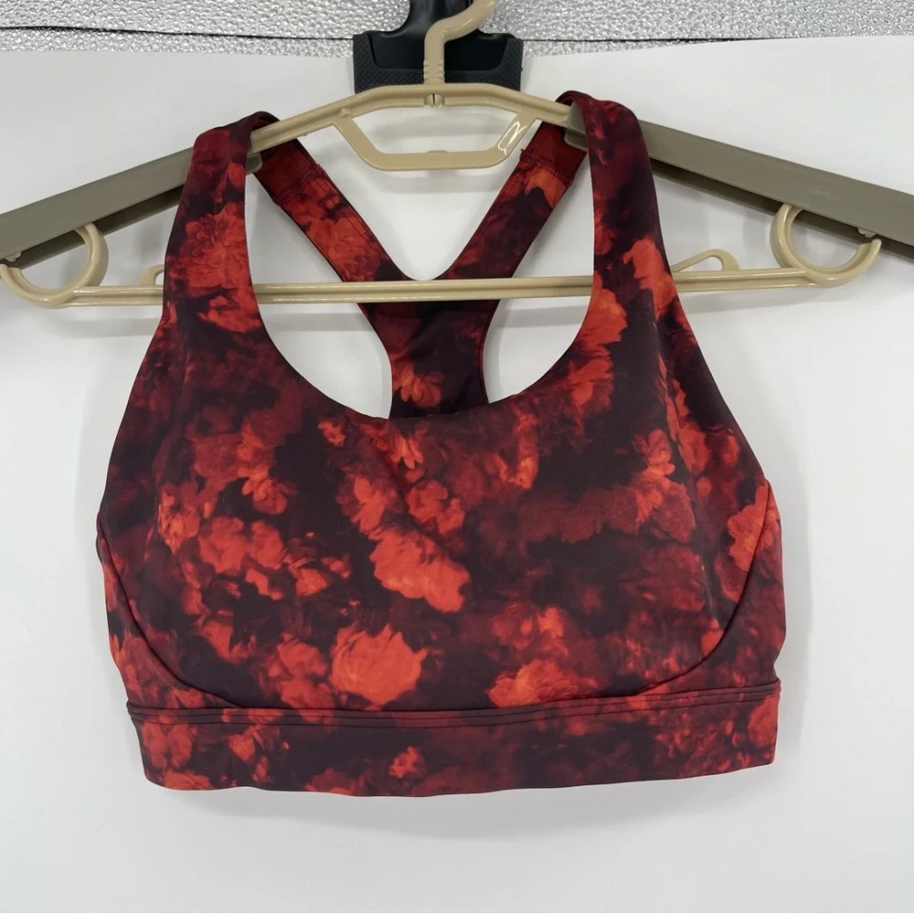 Athleta Ultimate Printed Frozen Floral Warm Sports Bra
